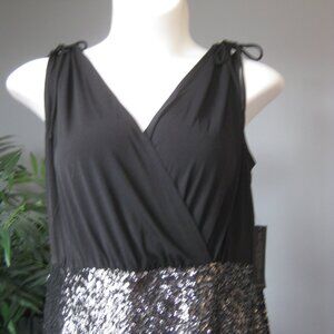 NWT Lane Bryant Bodycon Cocktail Dress V neck with Sequined Pencil Skirt Size 18